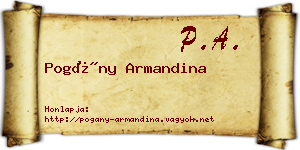 Pogány Armandina névjegykártya